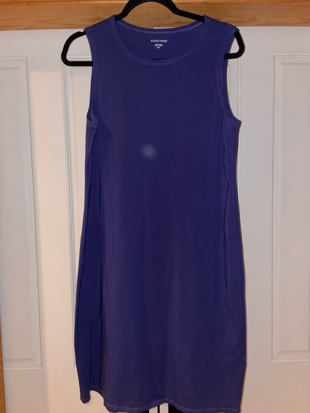 Eileen Fisher Sleeveless Midi Shift Dress in Purple (Dark Navy) SZ M/M
